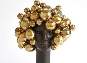 Gold Afro Bubble Sculpture