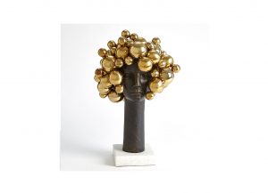 Gold Afro Bubble Sculpture