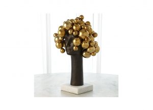 Gold Afro Bubble Sculpture