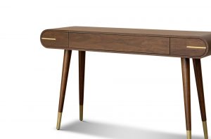 Retro Walnut Veneer Console Desk