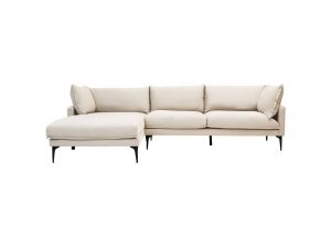 Chic Cream Cotton Linen L-Shaped Sofa