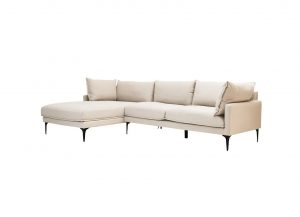 Chic Cream Cotton Linen L-Shaped Sofa