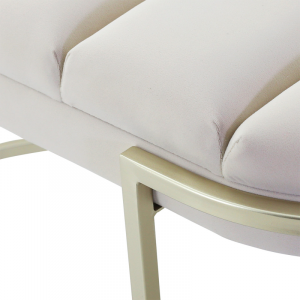 La Boheme Cream Velvet Ottoman