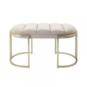 La Boheme Cream Velvet Ottoman