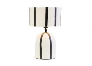 Boho Striped Papier Mâché Lamp